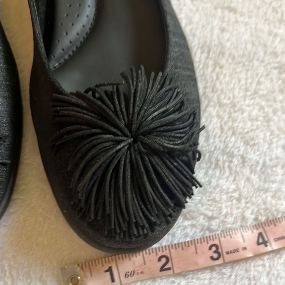 THE FLEXX Black Comfort Flats Pom Pom Lino Pearl ballet flats - Picture 4 of 16